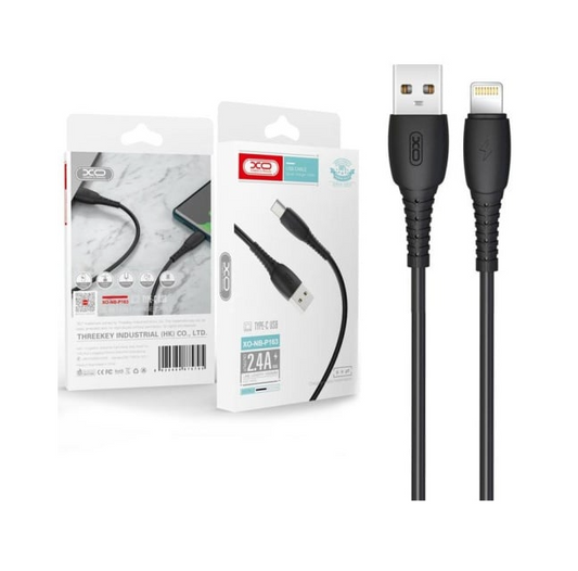 Cablu Date si Incarcare, USB-A la Lightning, 2.4A, 1m, Negru XO NB-P163