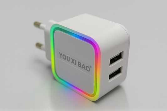Alimentator USB Dual cu LED RGB