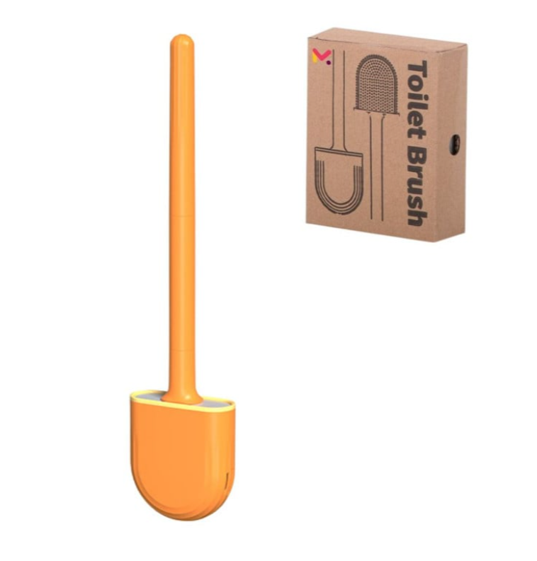 Perie Mercaton® pentru WC flexibila cu suport, Silicon, Alba, 35 X 8 cm