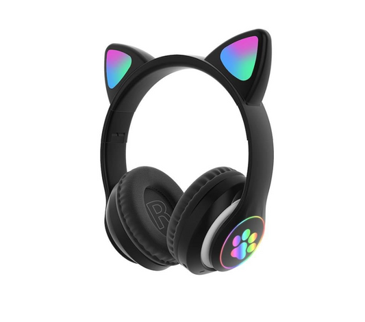 KidsCAT K03 - Casti Wireless pentru Copii cu Urechi de Pisica si LED,