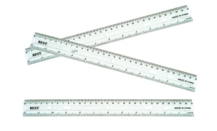 Rigla din plastic transparent 30 cm