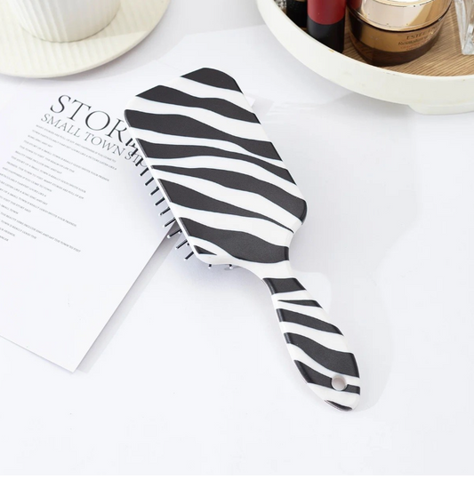 Perie de Păr Model Zebra 17x6 cm, Ergonomică, Antistatică, Design Modern