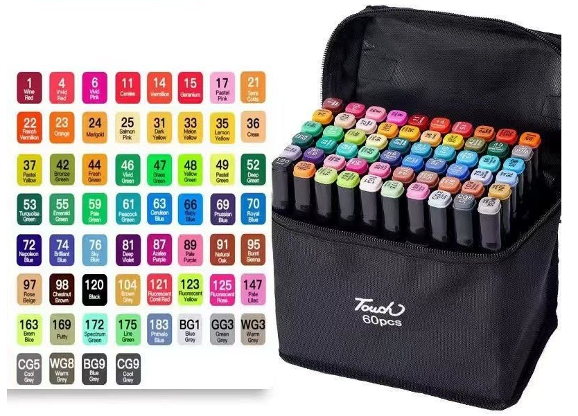 Markere 60/set Doua Capete Gentuta Carioci Multicolor, 15cm