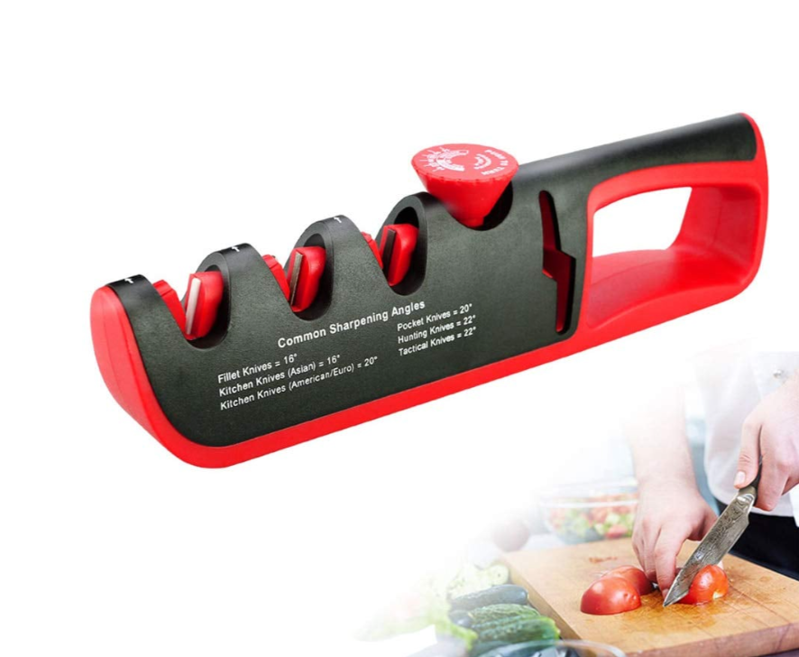 Ascuțitor de Cuțite Reglabil cu 4 Sloturi – Profesional, Unghi Ajustabil, pentru Toate Tipurile de Cuțite