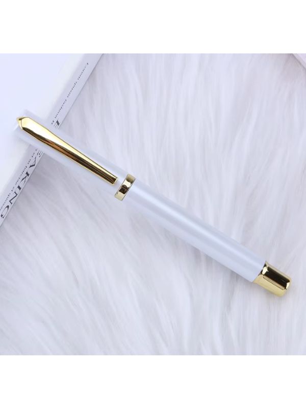 Stilou Metalic cu Radiera si Cerneala Termosensibila Alb Perlat