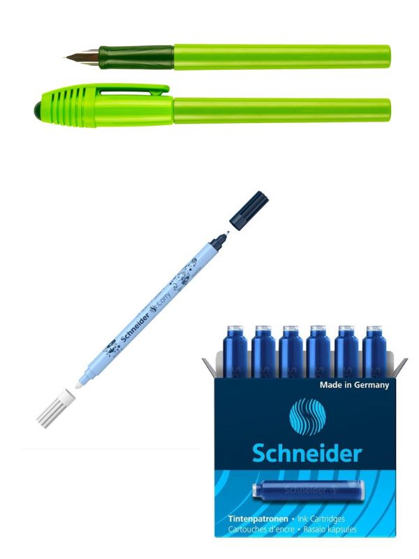 Set Stilou Schneider + Pic Corector + 6 Rezerve Cerneală – Eleganță și Precizie la Scris