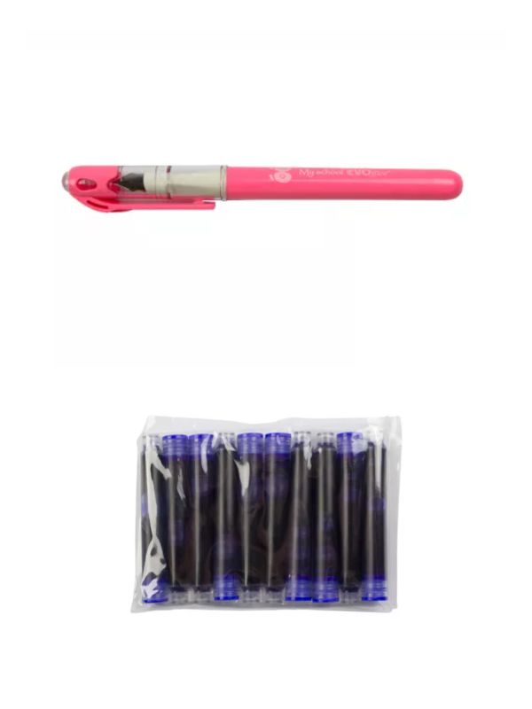 Stilou EVOoffice Roz cu Rezerva – Design Elegant, Scriere Fină și Confortabilă