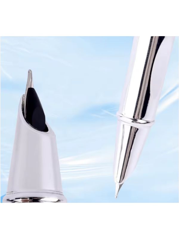 Stilou Degrade Mov Metalic cu 40 Rezerve Mari de Cerneală