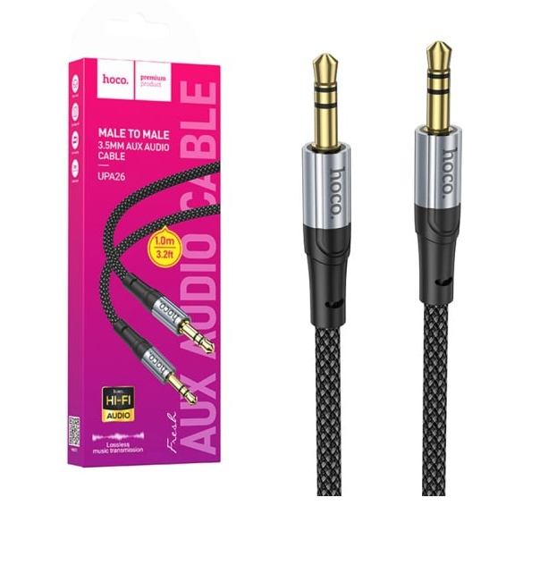 Cablu Audio Hoco UPA26 AUX 3.5mm, 1.2m, Negru