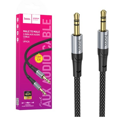 Cablu Audio Hoco UPA26 AUX 3.5mm, 1.2m, Negru