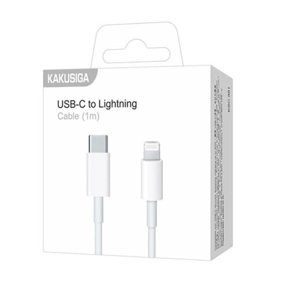 Cablu Date si Incarcare, USB-C la Lightning, PD20W, QC3.0, 1m, Alb Kaku