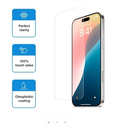 Folie de Protectie pentru iPhone 16 Pro Max cu Accesorii Montaj, Grosime 0.3 mm, Clear View, Transparenta