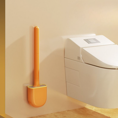 Perie Mercaton® pentru WC flexibila cu suport, Silicon, Alba, 35 X 8 cm