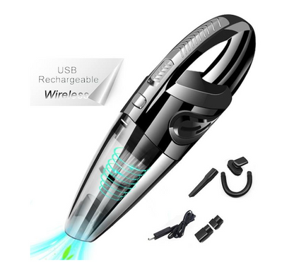 Aspirator portabil, Cu acumulator, Incarcare USB-A, 120W, Negru