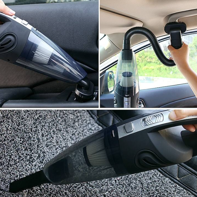 Aspirator portabil, Cu acumulator, Incarcare USB-A, 120W, Negru