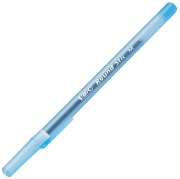 Pix Bic Round Stic Simply, transparent, albastru, 1mm, 16cm