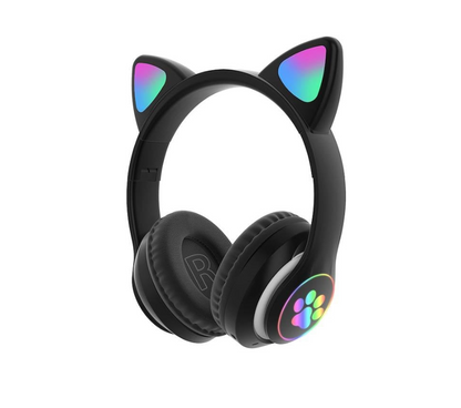 KidsCAT K03 - Casti Wireless pentru Copii cu Urechi de Pisica si LED,