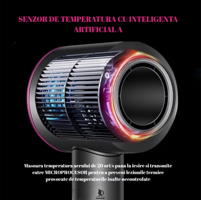 Uscator de par ultra puternic, At Performance, Ioni Negativi, Aer rece/ cald, 3 Trepte de viteza, 4 Trepte de temperatura, 5 Capete diferite