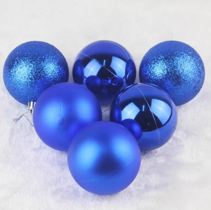 Set 24 Globulețe de Crăciun, 6 cm, Albastre