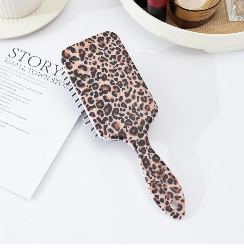 Perie de Păr Leopard 17x6 cm, Ergonomică, Antistatică, Design Elegant Animal Print