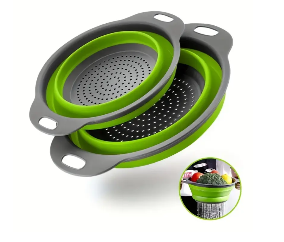 Strecurătoare Pliabilă din Silicon, 25 cm, Rezistentă la Temperatură, cu Mâner Ergonomic