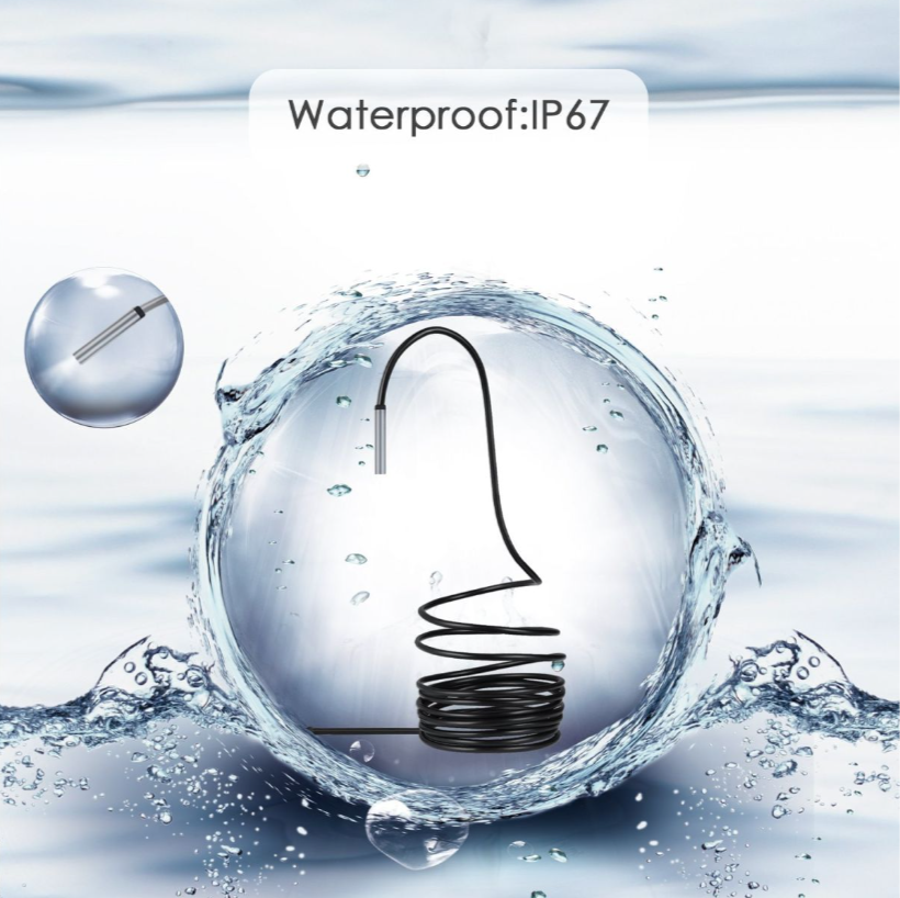 Camera Endoscop engross, 5M, impermeabila pentru telefon, 6XLED, USB/MINIUSB, Cablu 5 M, Negru