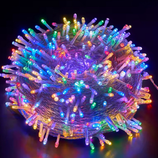 Instalație LED 10m cu 140 MicroLED-uri, Fir Transparent, Lumină Multicolora