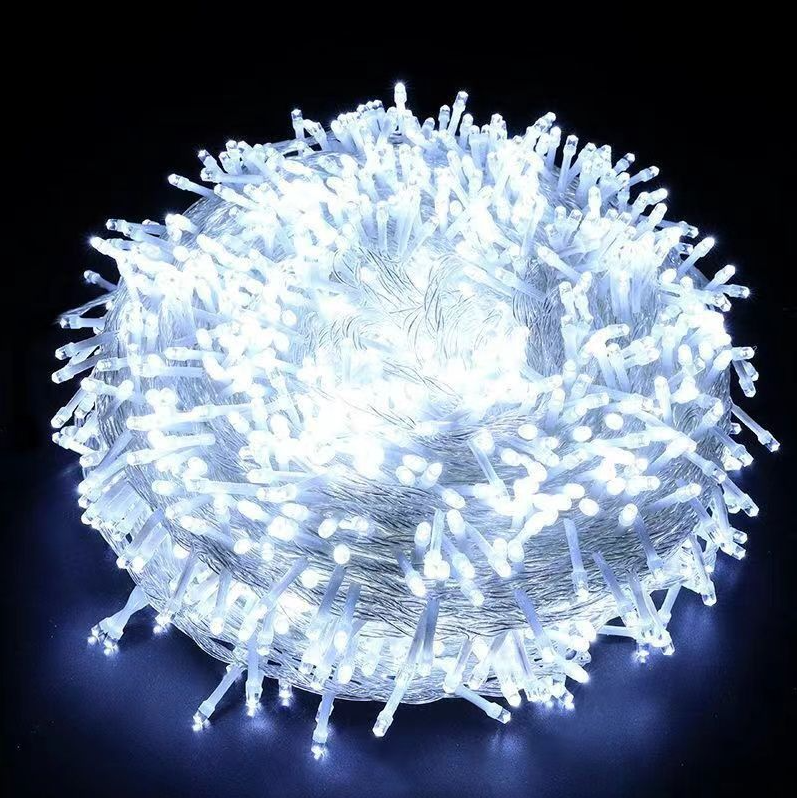 Instalație LED 10m cu 140 MicroLED-uri, Fir Transparent, Lumină Alb Rece