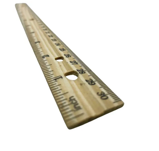 Rigla din lemn natur 30 cm