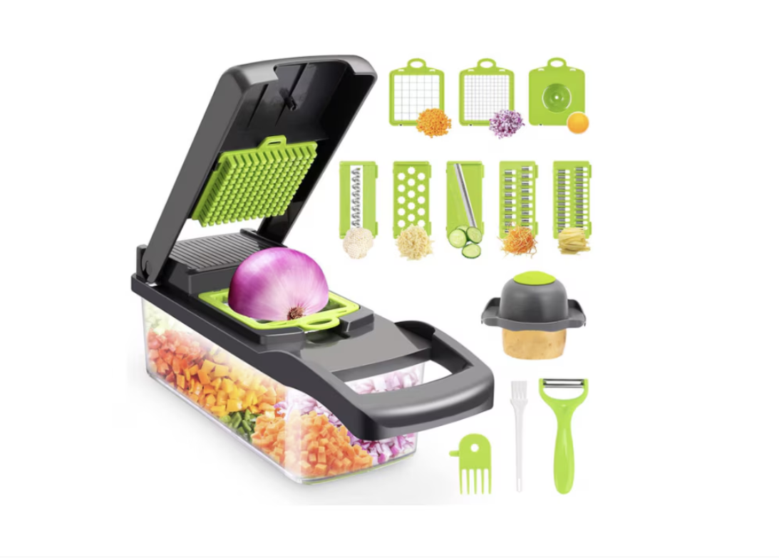 Răzătoare 14 în 1 Kaiser Chef – Set Multifuncțional cu Tăietoare, Feliator, Dicer, Recipient și Accesorii