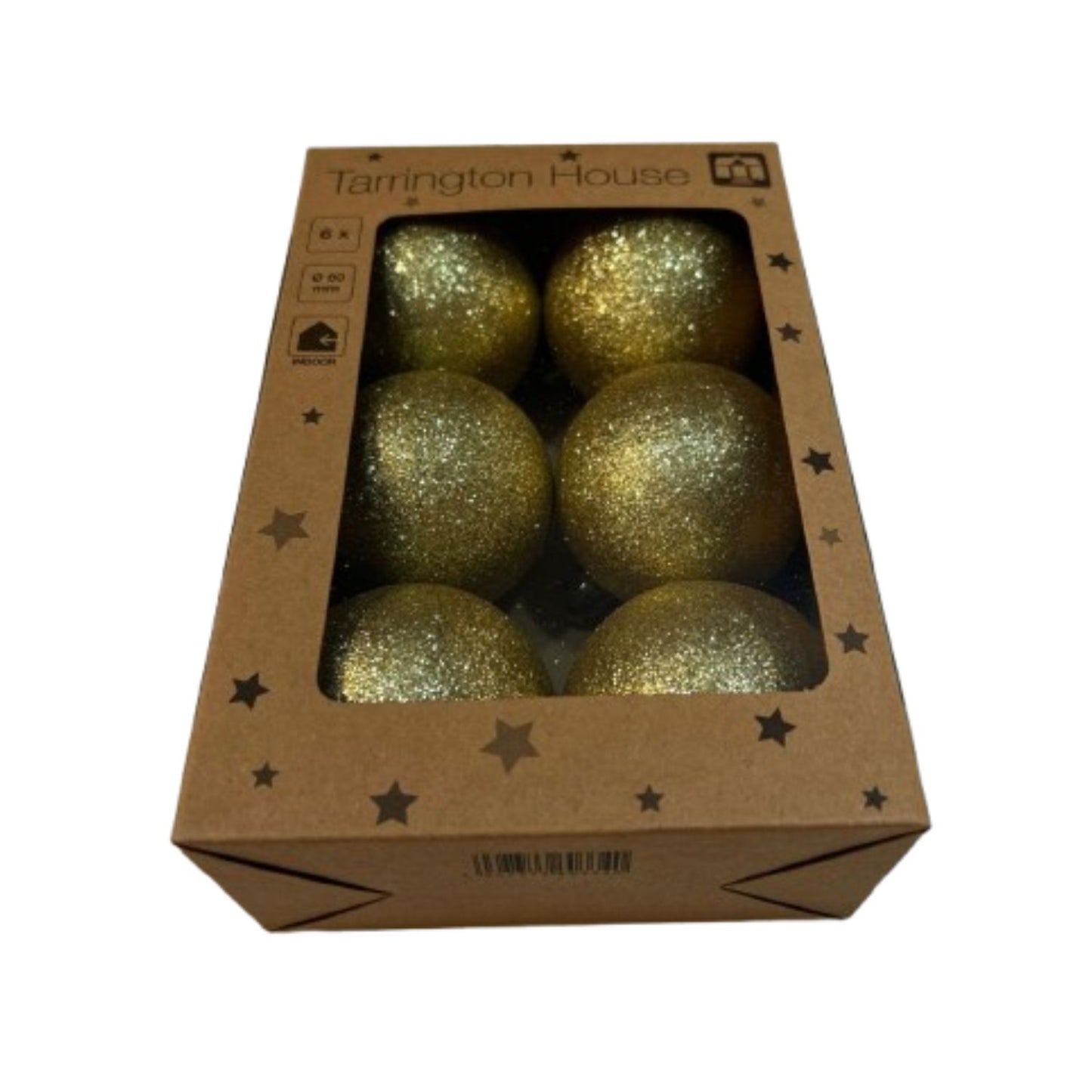 Set Globuri Crăciun Tarrington House – 6 Piese, Diametru 60 mm, Culoare Auriu, Ornamente pentru Brad