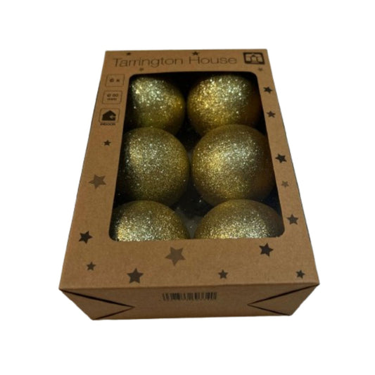 Set Globuri Crăciun Tarrington House – 6 Piese, Diametru 60 mm, Culoare Auriu, Ornamente pentru Brad